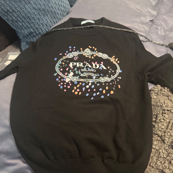 Prada Jumper in Black with a Pop of Color and Logo on the chest. - Picture 3 of 5
